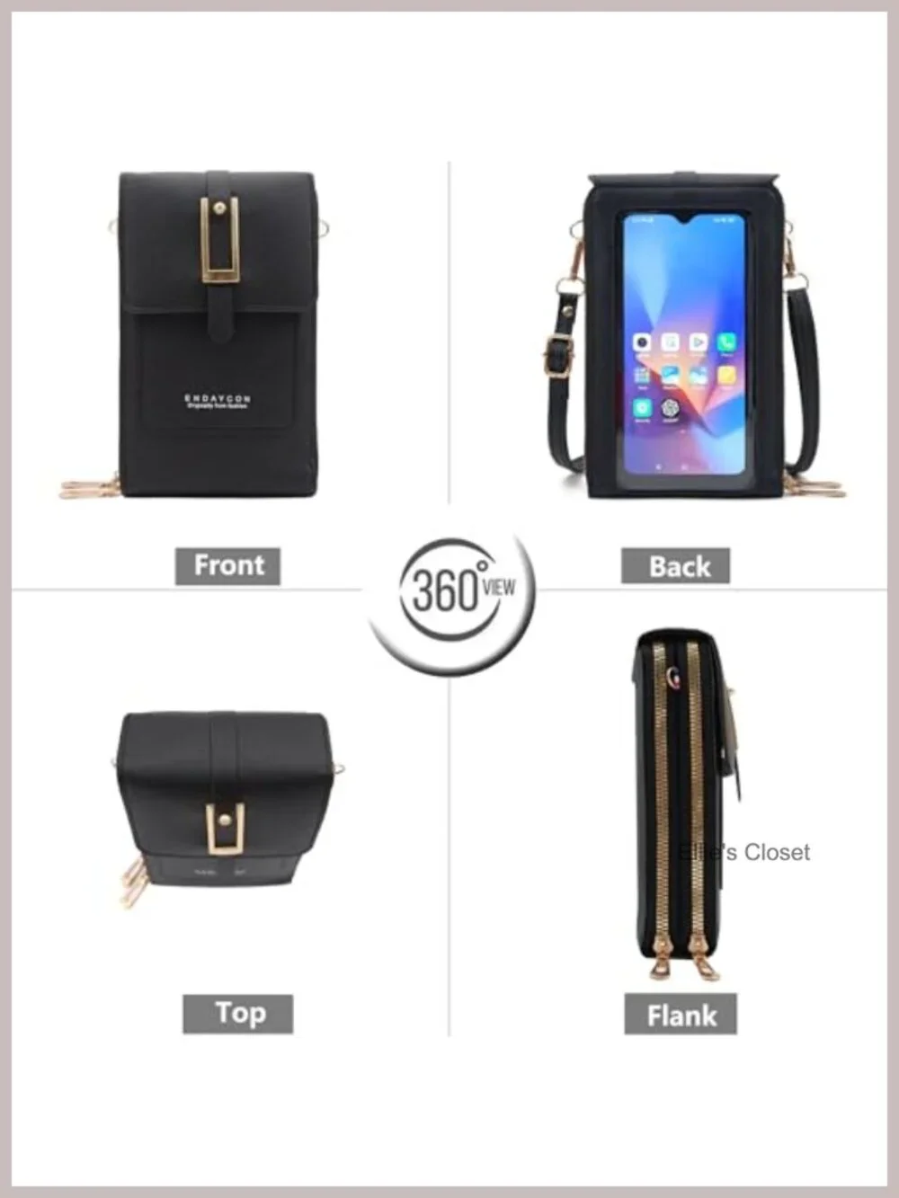 Women's Anti-Theft Crossbody Bag with RFID Blocking, PU Leather, Fits 6.7